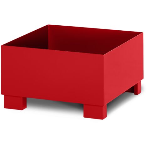 RR Industrietechnik Auffangwanne aus Stahl für 1x 200 Liter Fass ohne Gitterrost RAL 3000 feuerrot