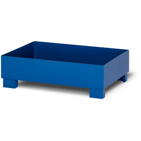 RR Industrietechnik Auffangwanne aus Stahl für 2x 200 Liter Fass ohne Gitterrost RAL 5010 enzianblau