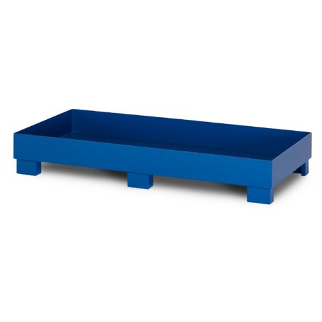 RR Industrietechnik Auffangwanne aus Stahl für 3x 200 Liter Fass ohne Gitterrost RAL 5010 enzianblau