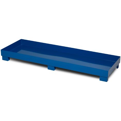 RR Industrietechnik Auffangwanne aus Stahl für 4x 200 Liter Fass ohne Gitterrost BxTxH 2400x800x240mm RAL 5010 enzianblau