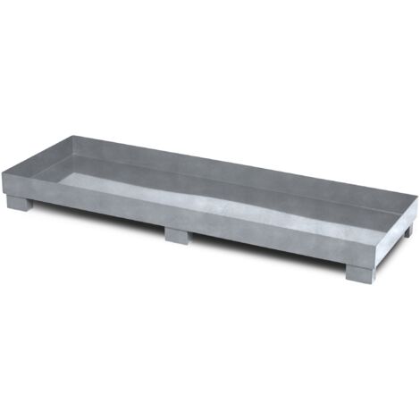 RR Industrietechnik Auffangwanne aus Stahl für 4x 200 Liter Fass ohne Gitterrost BxTxH 2400x800x240mm verzinkt