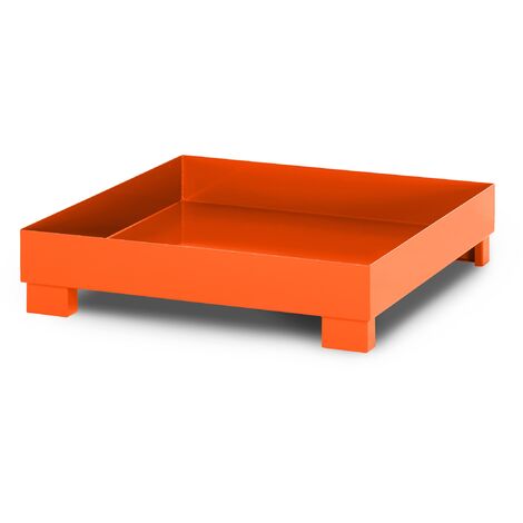 RR Industrietechnik Auffangwanne aus Stahl für 4x 200 Liter Fass ohne Gitterrost RAL 2004 reinorange