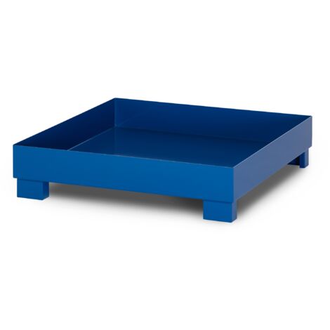 RR Industrietechnik Auffangwanne aus Stahl für 4x 200 Liter Fass ohne Gitterrost RAL 5010 enzianblau
