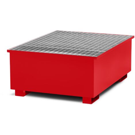 RR Industrietechnik Typ RTA-1 Auffangwannen für IBC aus Stahl mit Abfüllbereich RAL 3000 feuerrot