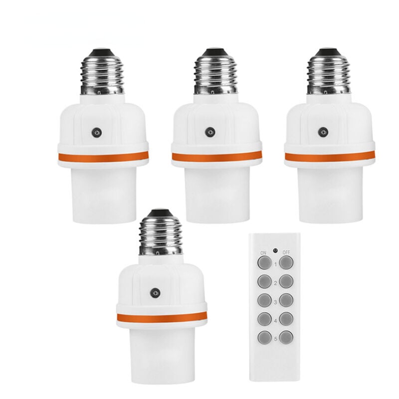 RS-6 Douille Connectée Ampoule Telecommande Culot E27,1 télécommande,4 douille de lampe
