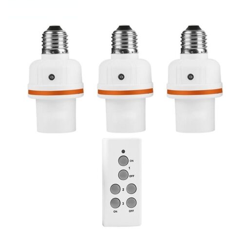RS-6 Douille Connectée Ampoule Telecommande Culot E27,1 télécommande,3 douille de lampe