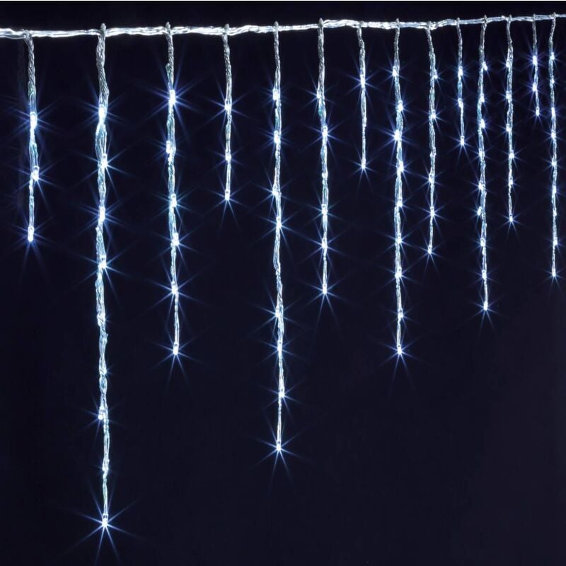 Rideau stalactite extérieur 25m 1500 led blanc froid + transfo - Feeric lights & christmas
