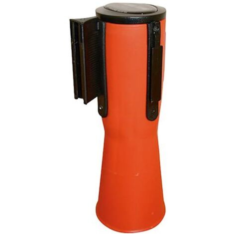 RS-GUIDESYSTEMS Leitkegelaufsatz orange, Gurtlänge: 4m Gurt: schwarz-gelb, diagonal gestreift