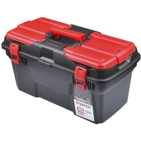 Rs Pro – Boîte à outils en plastique 494 x 263 x 250 mm – Loquet de sécurité – Fourre-tout pour rangement d'outils – 1.9 kg