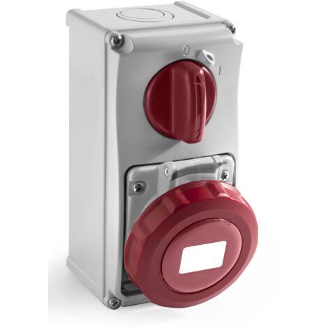 Rs Pro – Connecteur industriel 3P+N+E 32A 400 V – Montage mural IP67 pour environnements exigeants – Coffret de sécurité chantier