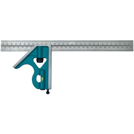 Rs Pro – Équerre à combinaison 300mm – Acier inoxydable pour mesures précises – Subdivisions 1/16 et 1/8 au dos – Outil professionnel