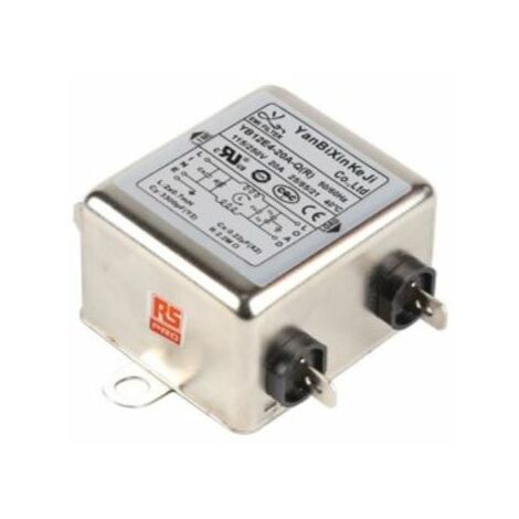 Rs Pro – Filtre VMC 20A – 250 V c.a. – Montage sur châssis – Réduction des interférences électromagnétiques – Applications électriques 2 phases