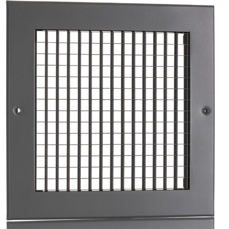 Rs Pro – Grille aération VMC 200 x 200 mm – Aluminium argent – Bride 20 mm – Configuration volets eggcrate – Pour systèmes de ventilation