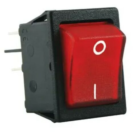 Rs Pro – Interrupteur à bascule rouge bipolaire On-Off lumineux 20A – Tension 125/250V – Pour applications robustes en commutation électrique