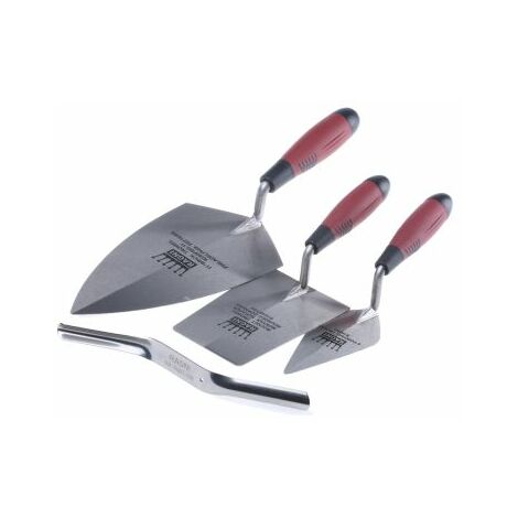 Rs Pro – Jeu de truelles en acier carbone 152 mm, 165 mm, 280 mm – Pour maçonnerie – Précision pour travaux de construction