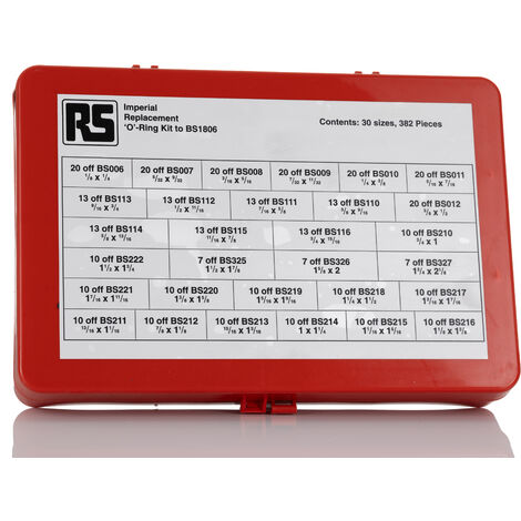 Rs Pro – Kit de joints toriques en Viton® – 382 pièces pour applications industrielles – Étanchéité fiable et durable