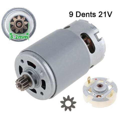 Rs550 9-Zahn-Gleichstrommotor - Bürstenmotor - 21 V, mit 1 9-Zahn-Ritzel und Bürstenhalter.