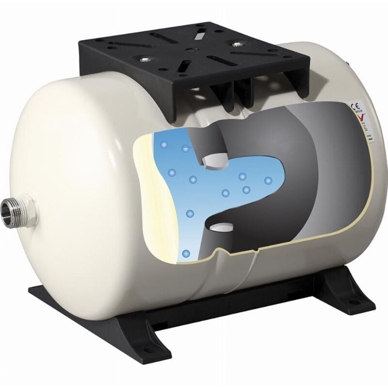 Réservoir à diaphragme gws Horizontal - Capacité : 60 litres acs - Raccordement f 1' Inox 316 - Pression maxi : 10 bars