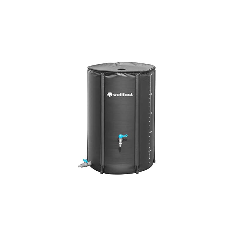 Cellfast - RéSERVOIR d'eau de pluie pliable, pratique, LéGER, facile à installer, fermeture éCLAIR, haute QUALITé, CAPACITé 250 l