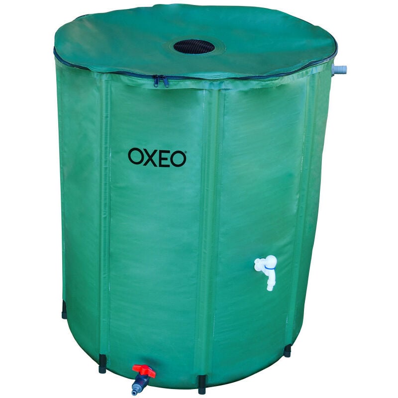 Oxeo - Réservoir récupérateur eaux de pluie 550 Litres cuve souple pvc armé - Pliable - Avec Robinet et Soupape de Décharge - Filtre