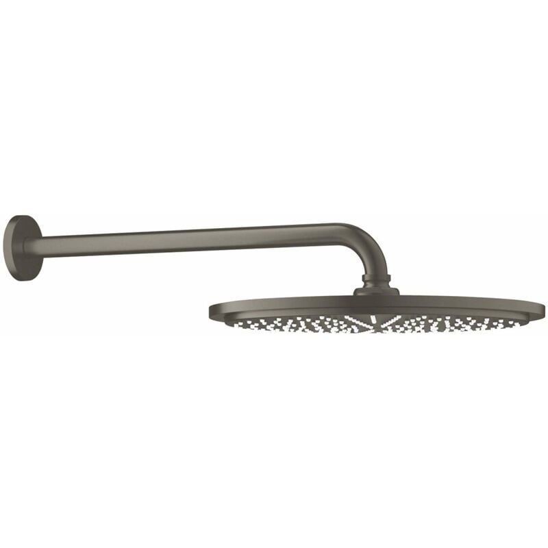 Rainshower Cosmopolitan - Douche de tête 310 avec bras de douche de 38 cm, 1 jet, graphite foncé brossé 26066AL0 - Grohe