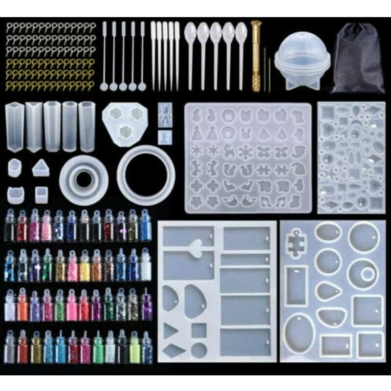 Résine Moules diy Effacer Silicone Résine Époxy Résine Moules pour Pendentifs Fabrication de Bijoux diy Artisanat avec Moulage Moules Outils Ensemble