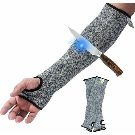 Rsistance aux coupures Knit manches protection de niveau5,Slash rsistant Scurit de protection Bras manches avec fente pour pouce Aide prvenir les gratignures Rayures les irritations de la peau