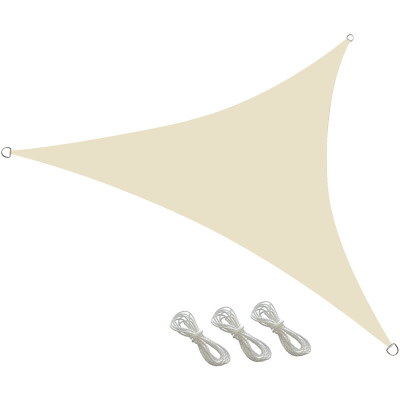 Lifcausal - Voile d'ombrage triangulaire pour piscine de jardin 333m, auvent d'ombrage en tissu Oxford pour camping en plein air dans la cour,Beige,