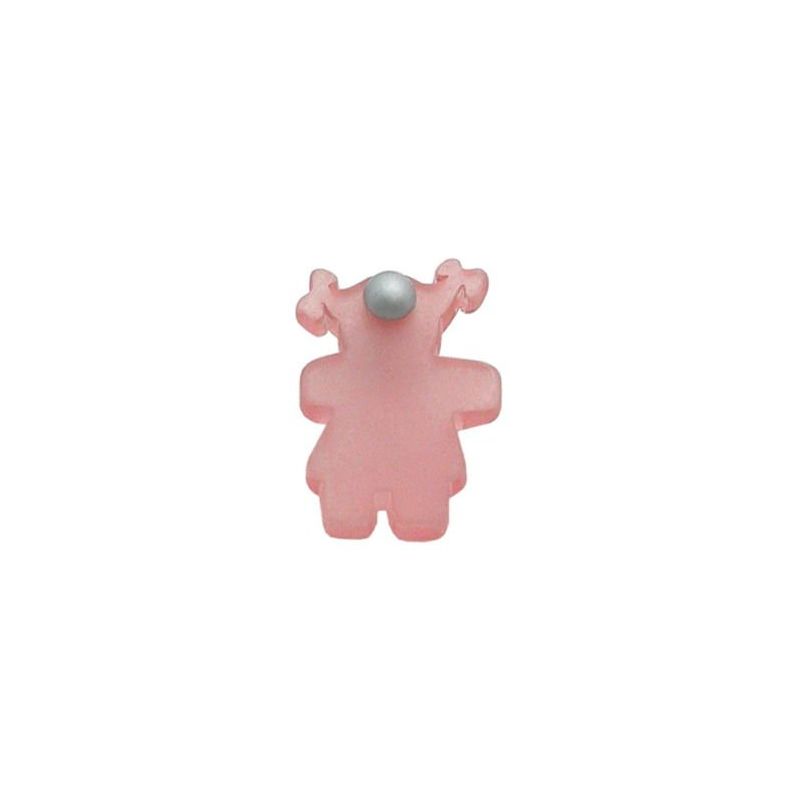 Image of Pomolo bambina in plastica rosa per cassetti, comodini, armadi - RSP