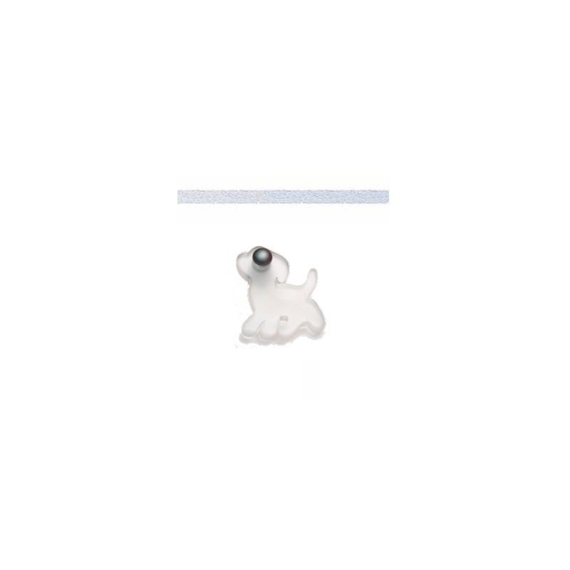 Image of Pomolo cagnolino in plastica bianca per cassetti, comodini, armadi - RSP