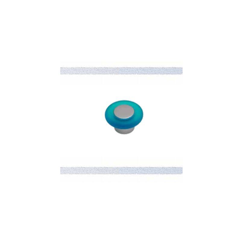 Image of Pomolo con inserto azzurro in plastica per cassetti, comodini, armadi - RSP