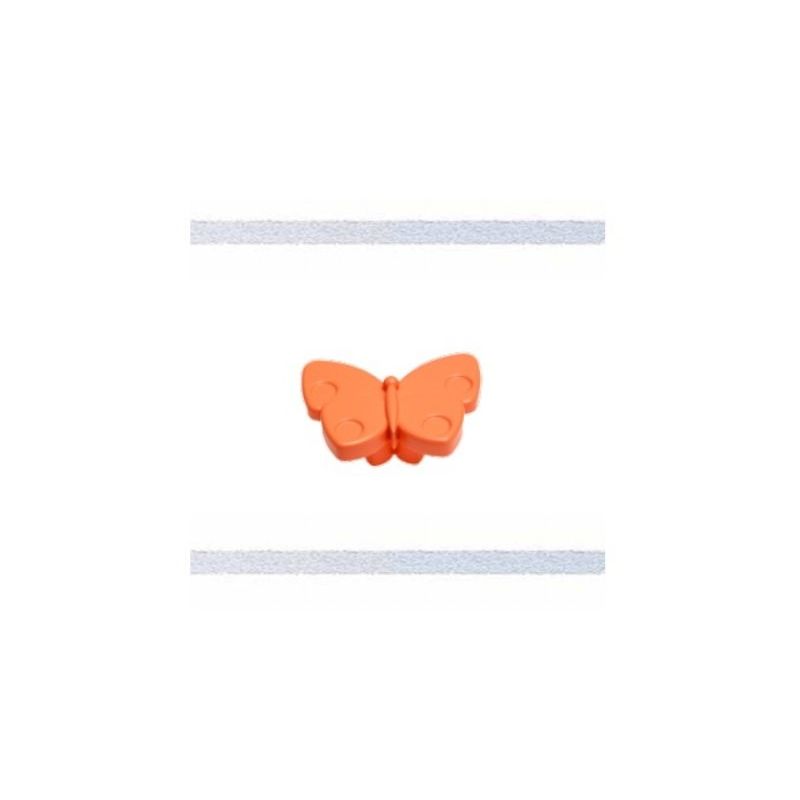 Image of Pomolo farfalla in plastica arancio per cassetti, comodini, armadi - RSP