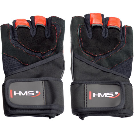 RST01 GR. L HERREN FITNESSHANDSCHUHE HMS (schwarz - rot)