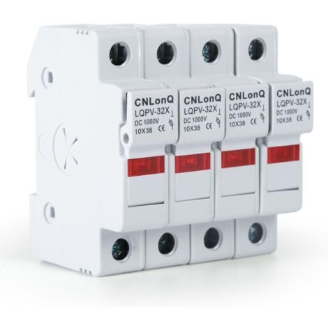 RT18-32X Solar-PV-Sicherungshalter - DC1000V, 4 Stück, DIN-Sockel, Schutz für Photovoltaikanlagen mit Leuchte (30A)