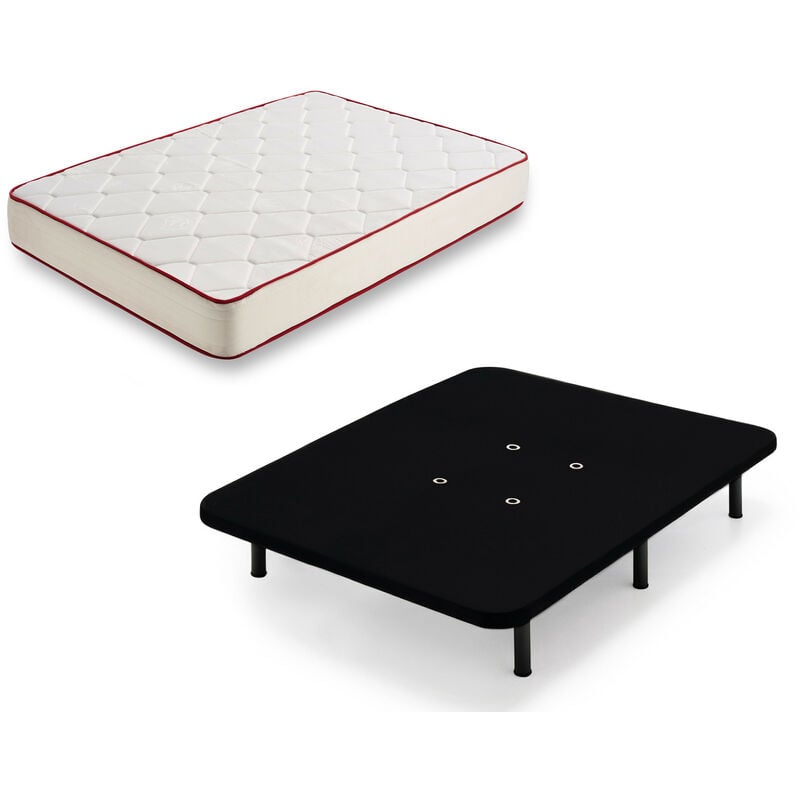 

Rt50 - Colchon Viscoelastico + Base Tapizada Con Patas, Medida 90 X 190 Cm, Anti-acaros, Con Tejido 3d Y Aloe Vera, Gama Prestige Hotel.