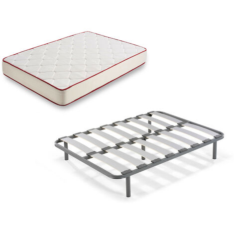 Cama Completa - Colchón Flexitex Con Tejido 3d Y Aloe Vera, Altura 18 Cm +  Somier Desmontable Con Patas De 25 Cm + Almohada Viscoelástica, 105x200 Cm  con Ofertas en Carrefour