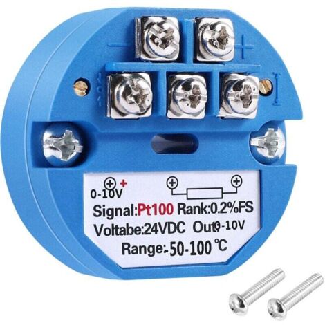 RTD PT100 DC24V Transmetteur de temperature moins 50 100 degre sortie 0-10V