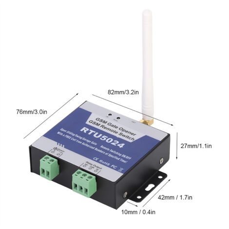 RTU5024 GSM-Relais-Schalter, Erweiterte drahtlose Fernbedienung für motorisierte Tore, 9–36 V DC