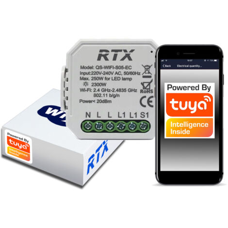 RTX Mini-Relais-Controller-Modul, 1 Kanal, LN-Energiemessung, Tuya WiFi