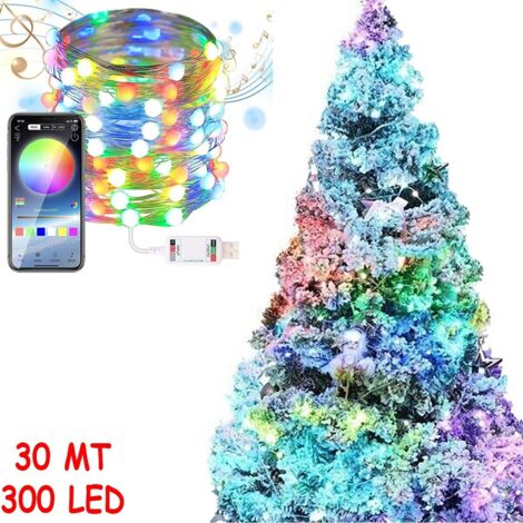 RUBAN 300 LED 30MT BLUETOOTH RGB APPLICATION INTELLIGENTE LUMIÈRES DE NOËL IP20 SAPIN