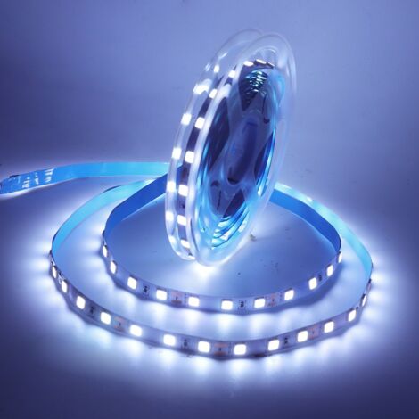 Ruban à LED 5m Blanc froid résistant aux éclaboussures IP65 (avec transformateur 12V)