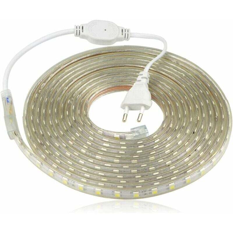 RHG Ruban à LED, Bande LED Etanche, Lumineux Bandeau Led 220v, 5050 IP65 Etanche Bande Strip Led, Blanc chaud (6m)