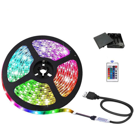 Ruban à LED, Ruban LED 2M Bande LED 5050 RGB IP20 Étanche  LEDs