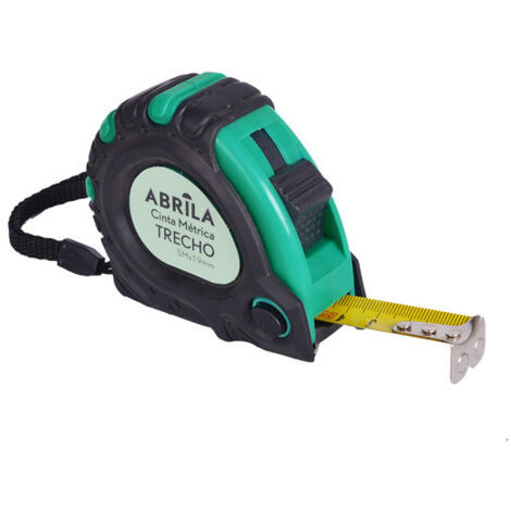 Ruban à mesurer 5mx19mm noir/vert autobloquant, clip magnétique, clip, antidérapant, antidérapant