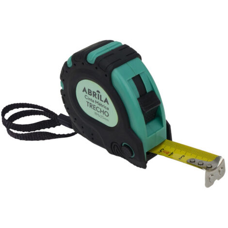 Ruban à mesurer 8mx25mm noir/vert autobloquant, clip magnétique, clip, antidérapant, antidérapant