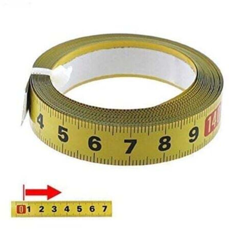 Ruban à mesurer métrique 1-5 mètres auto-adhésif - avec ruban pour menuisiers et usage domestique - Autocollant pour machine à coudre (5 m)
