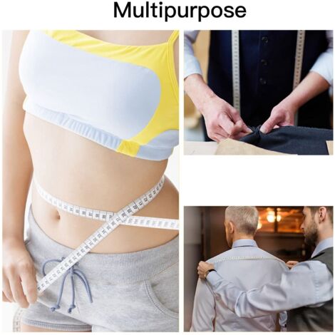 Ruban à mesurer réversible sur mesure - 1,5 m 60 pouces Mesure en tissu sur mesure, ruban à mesurer blanc 1pc