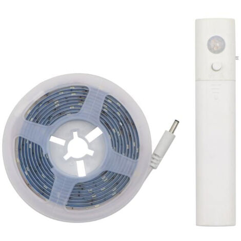 Ruban à piles 2M 30LED/m avec détecteur blanc chaud 3000k - SILUMEN