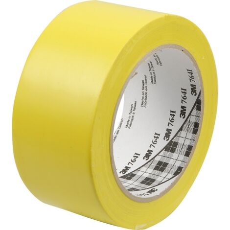 Ruban adhésif 50Mmx 33Mt Marquage 3M Vinyle Jaune 764I 764A50Bl=7000062451