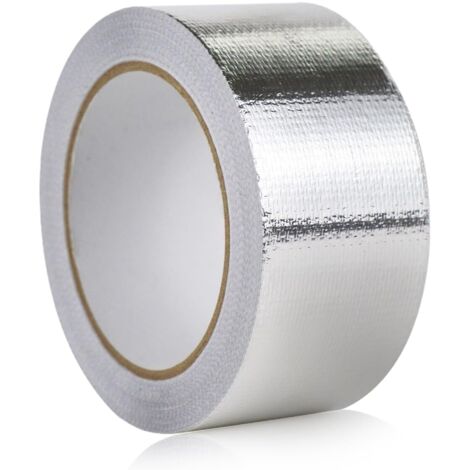 Ruban Adhésif Aluminium, 47mm x 50m Ruban Adhésif en Aluminium Renforcé, pour la Réparation, L'Isolation, L'étanchéIté, pour Sceller SystèMes de Ventilation et de Climatisation, pour Tuyau et Voiture